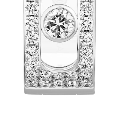 Boucles d'oreilles créoles Messika Move Noa Pavées en or blanc et diamants