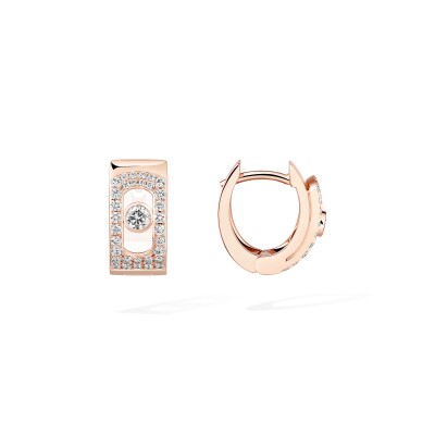 Boucles d'oreilles créoles Messika Move Noa Pavées en or rose et diamants