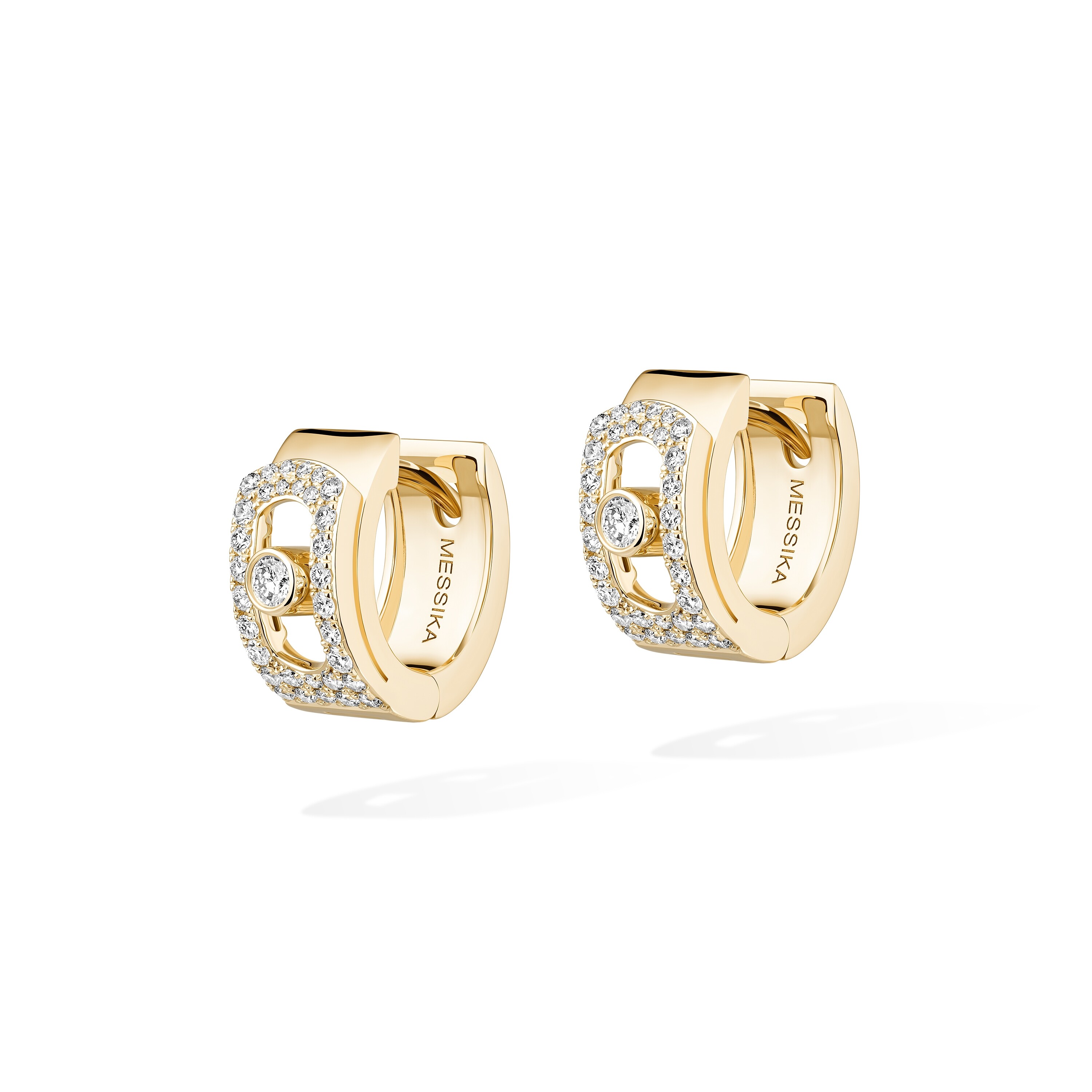 Boucles d'oreilles créoles Messika Move Noa Pavées en or Jaune et diamants