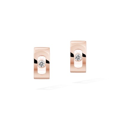 Boucles d'oreilles créoles Messika Move Noa en or rose et diamants