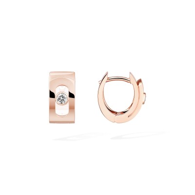Boucles d'oreilles créoles Messika Move Noa en or rose et diamants