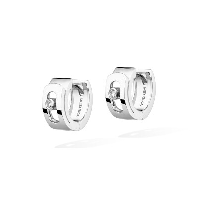 Boucles d'oreilles créoles Messika Move Noa en or blanc et diamants