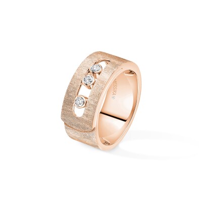 Bague Messika Move Noa Grand Modèle Ciselé en or rose et diamants