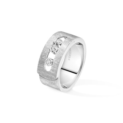 Bague Messika Move Noa Grand Modèle Ciselé en or blanc et diamants