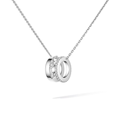 Collier Messika Move Romane Grand Modèle en or blanc et diamants