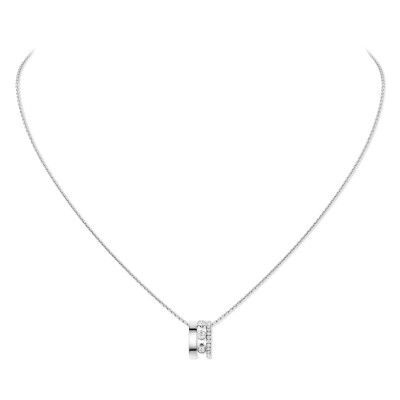 Collier Messika Move Romane Grand Modèle en or blanc et diamants