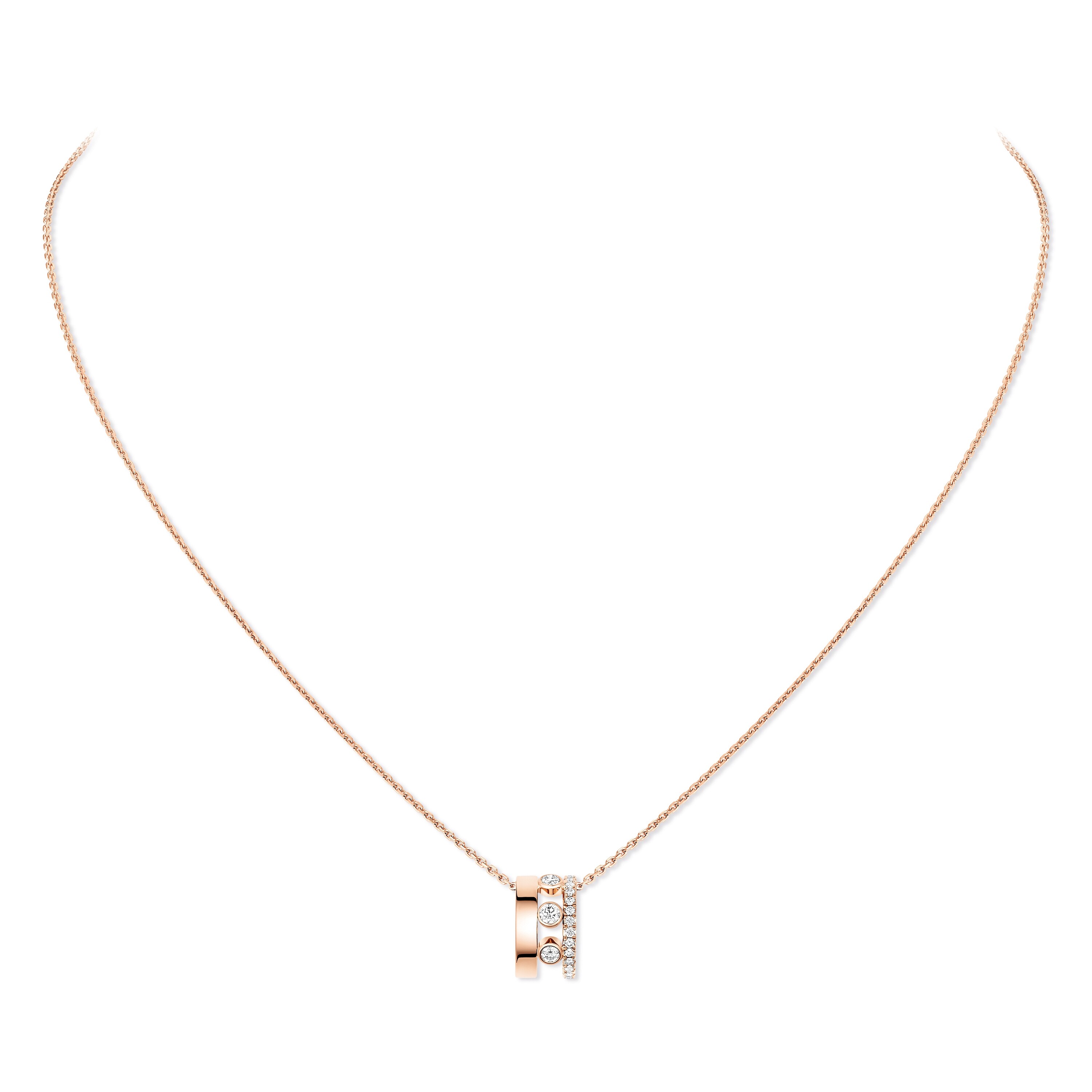 Collier Messika Move Romane Grand Modèle en or rose et diamants