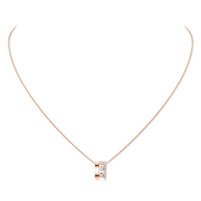 Collier Messika Move Romane Grand Modèle en or rose et diamants