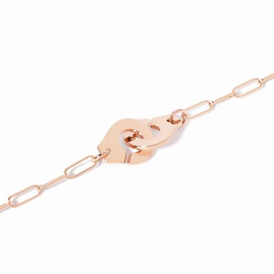 Bracelet sur chaine dinh van Menottes petit modèle en or rose