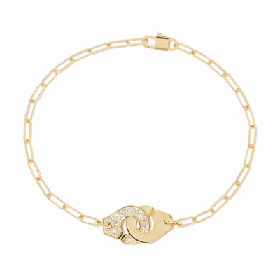 Bracelet sur chaîne Menottes dinh van petit modèle en or jaune et diamant