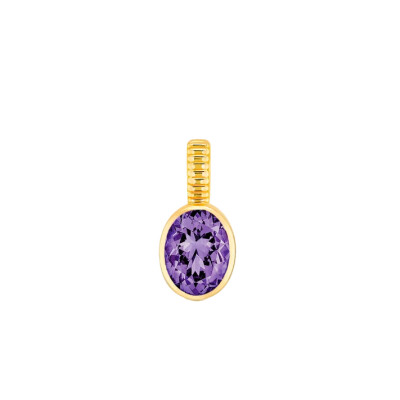Pendentif Viltier Pierres de naissance février en or jaune et Améthyste