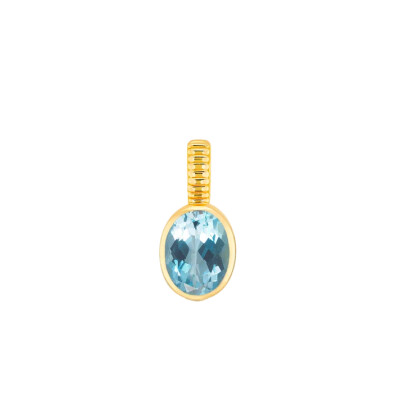 Pendentif Viltier Pierres de naissance mars en or jaune et aigue-marine