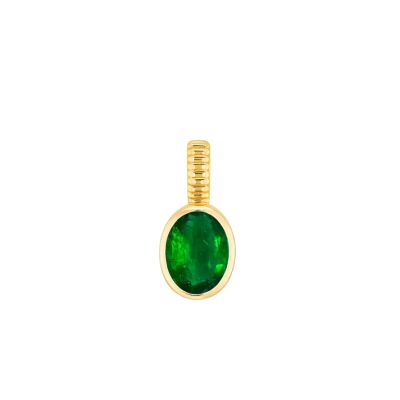 Pendentif Viltier Pierres de naissance mai en or jaune et emeraude