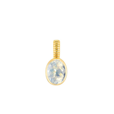 Viltier June Birthstone Pendant in Yellow Gold and Moonstone