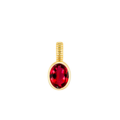 Viltier July Birthstone Pendant in Yellow Gold and Rubies