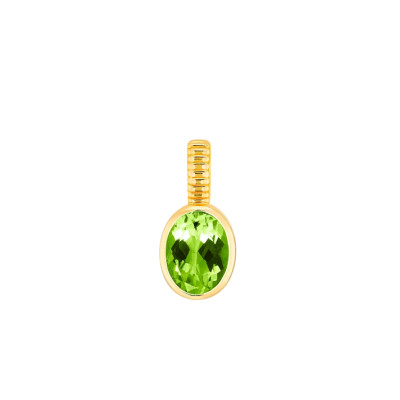 Viltier Birthstone Pendant for August in Yellow Gold and Peridot