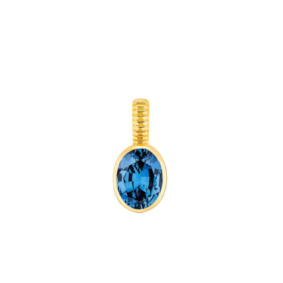 Viltier September Birthstone Pendant in Yellow Gold and Blue Sapphire