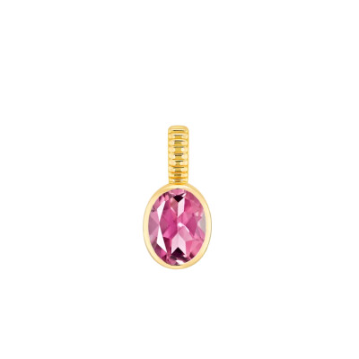 Viltier October Birthstone Pendant in Yellow Gold and Pink Tourmaline