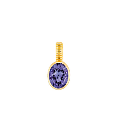 Viltier December Birthstone Pendant in Yellow Gold and Tanzanite