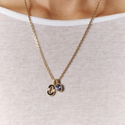 Viltier December Birthstone Pendant in Yellow Gold and Tanzanite