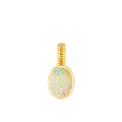Viltier Pendant in Yellow Gold and White Opal