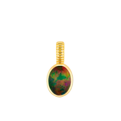 Viltier Pendant in Yellow Gold and Black Opal