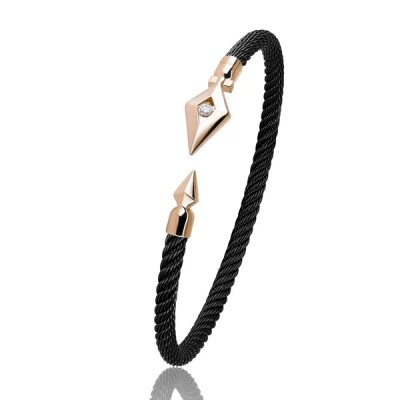 Bracelet Fullord Masaï Noir en or rose et diamant