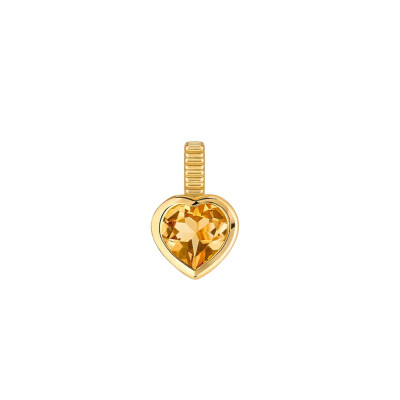 Pendentif Viltier coeur en or jaune et citrine