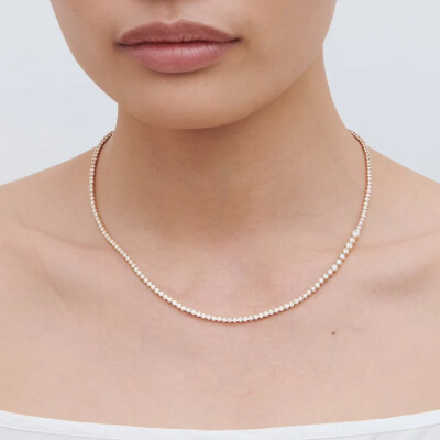 Sophie Bille Brahe “Nuage de Tennis” Necklace in Yellow Gold and Diamonds
