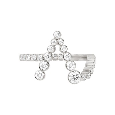 Sophie Bille Brahe “Letter of Light” Ring in White Gold and Diamonds