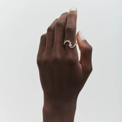 Sophie Bille Brahe Ocean Ensemble Diamond Ring in Yellow Gold with Diamonds