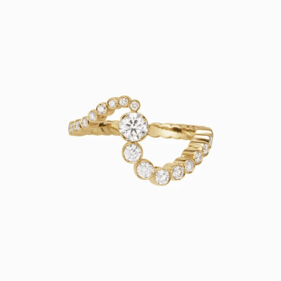 Sophie Bille Brahe Ocean Ensemble Diamond Ring in Yellow Gold with Diamonds
