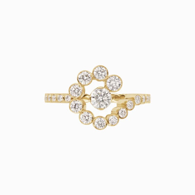 Sophie Bille Brahe “Escargot” Ring in Yellow Gold and Diamonds