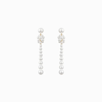Boucles d'oreilles Sophie Bille Brahe Colonna Perle en or jaune et perles d'eau douce