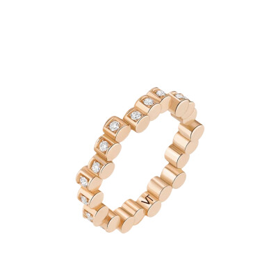 Bague Viltier Edge Mini Pavé en or rose et diamants