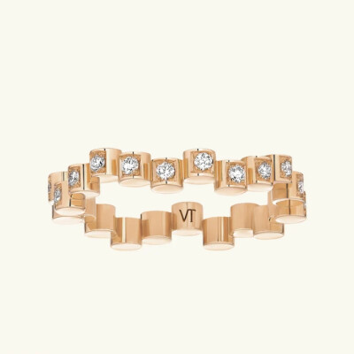 Bague Viltier Edge Mini Pavé en or rose et diamants