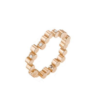 Bague Viltier Edge Mini semi pavé en or rose et diamants