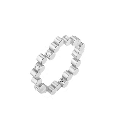 Bague Viltier Edge Mini semi pavé en or blanc et diamants
