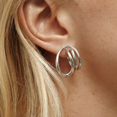 Boucles d'oreilles Charlotte CHESNAIS Round Trip en argent