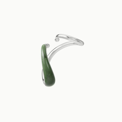 Mono boucle d'oreille Charlotte CHESNAIS Mirage blow Jade en argent et Jade