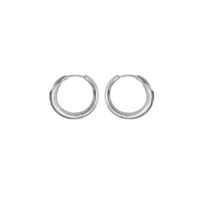 Boucles d'oreilles Créoles Charlotte CHESANAIS Biseau en argent
