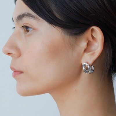 Boucles d'oreilles Créoles Charlotte CHESNAIS Shima en argent