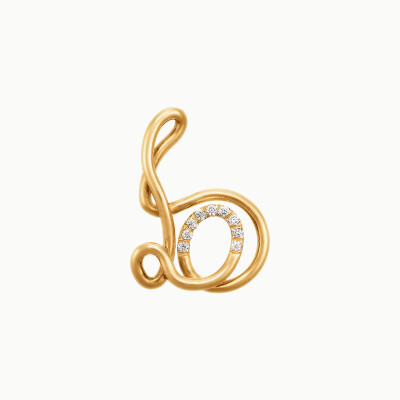 Collier Charlotte CHESNAIS Alphajoaillerie Lettre B en or jaune et diamants