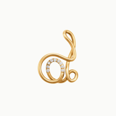 Collier Charlotte CHESNAIS Alphajoaillerie Lettre D en or jaune et diamants