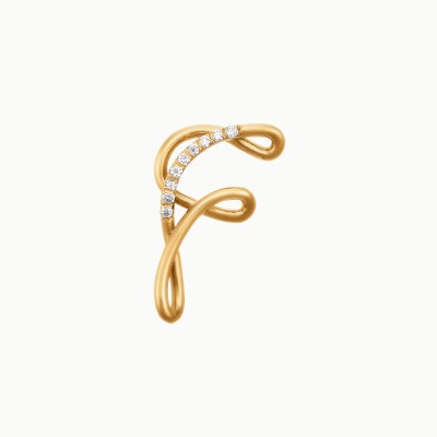 Collier Charlotte CHESNAIS Alphajoaillerie Lettre F en or jaune et diamants
