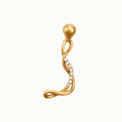 Collier Charlotte CHESNAIS Alphajoaillerie Lettre J en or jaune et diamants
