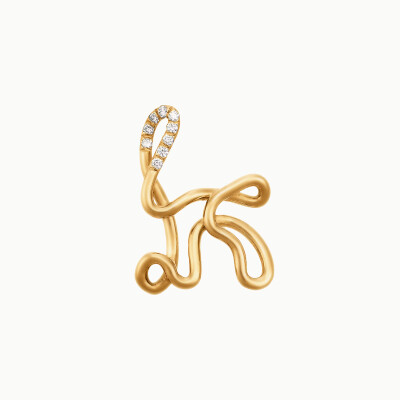 Collier Charlotte CHESNAIS Alphajoaillerie Lettre K en or jaune et diamants