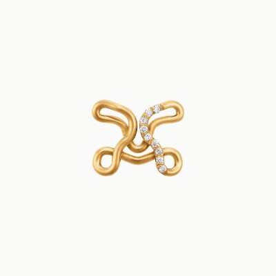 Collier Charlotte CHESNAIS Alphajoaillerie Lettre X en or jaune et diamants