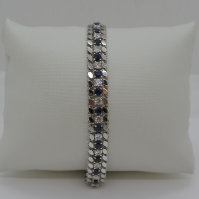 Bracelet Saphirs et Oxydes de Zirconium