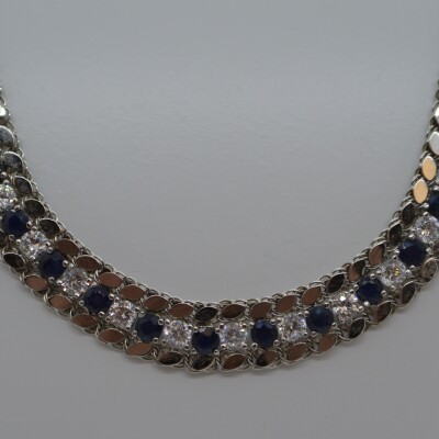 Collier Saphirs et Oxydes de Zirconium